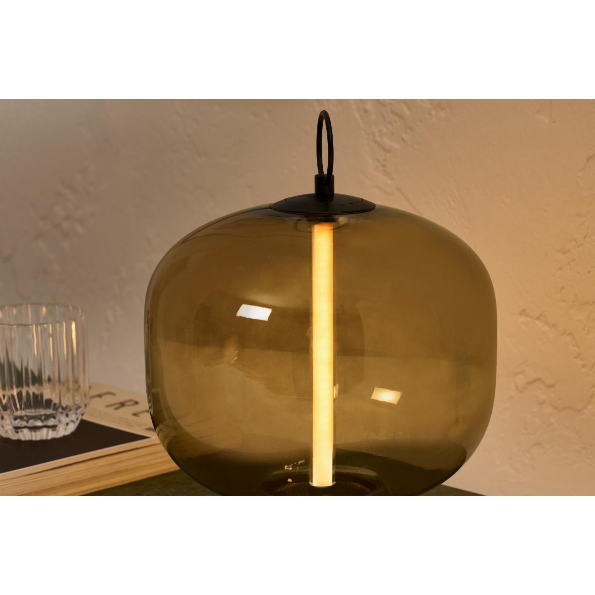 Olney LED Table Lamp, Champagne Glass & Black Metal – image 5