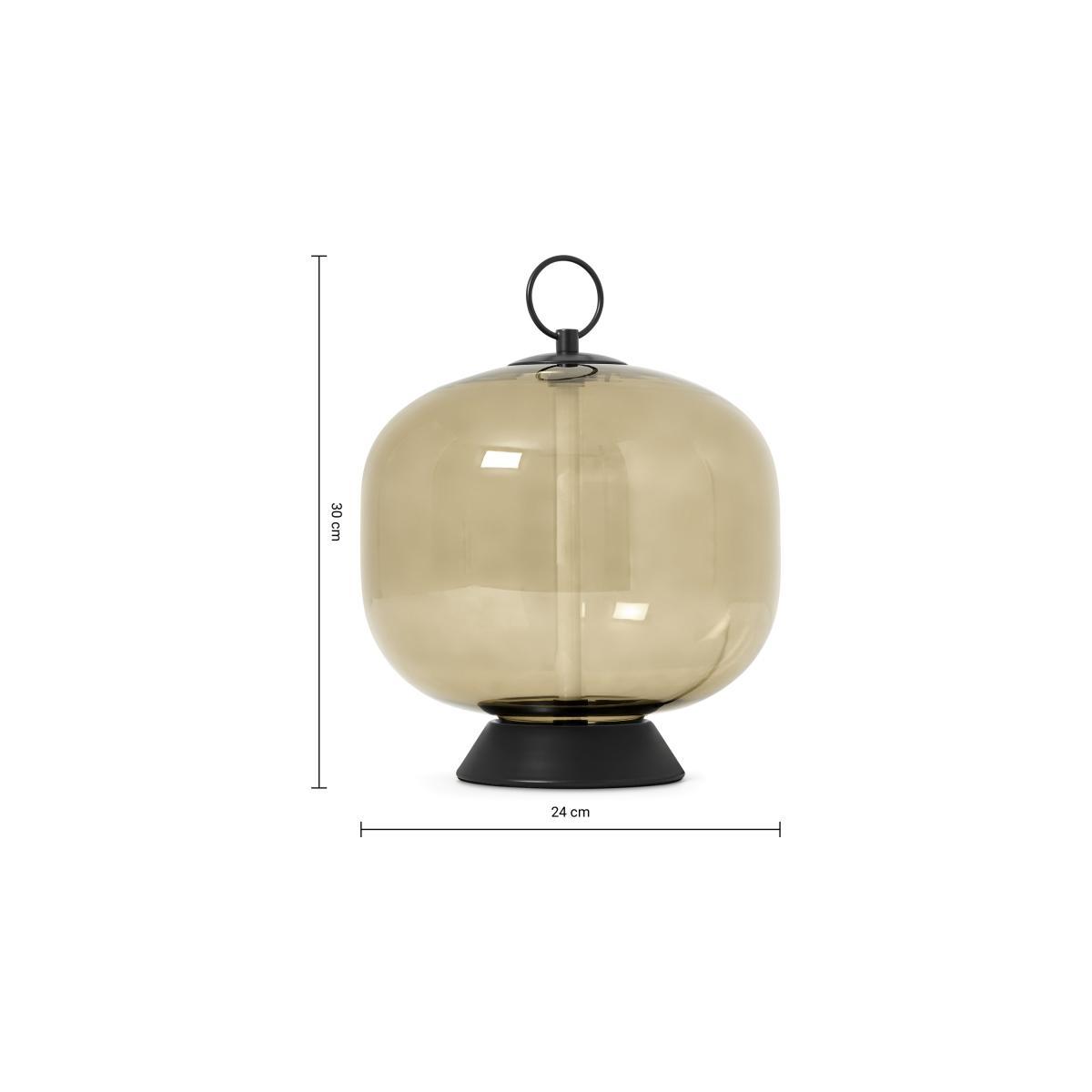 Olney LED Table Lamp, Champagne Glass & Black Metal – image 9