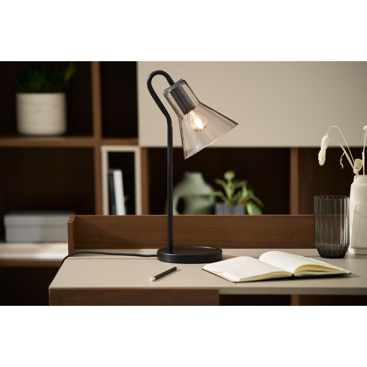 Lens Table Lamp, Black & Smoked Glass – image 4