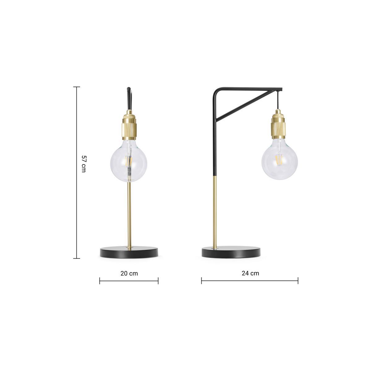 Othello Table Lamp, Black & Brushed Brass – image 9
