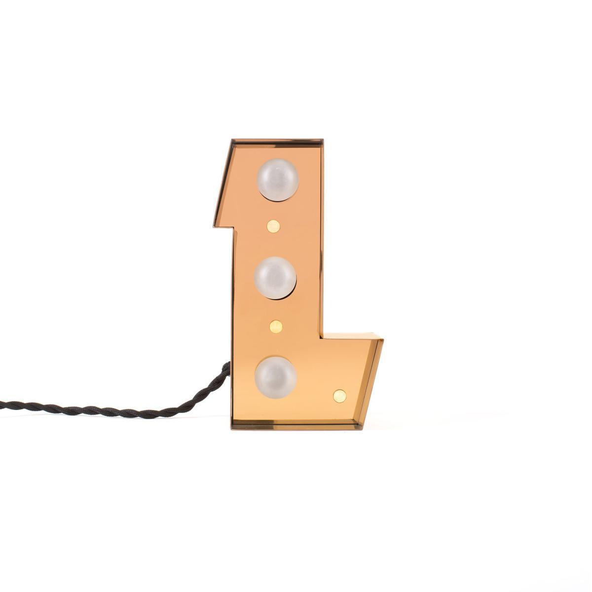Caractère Table lamp - / Wall light - Letter L - H 20 cm by Seletti Gold – image 2