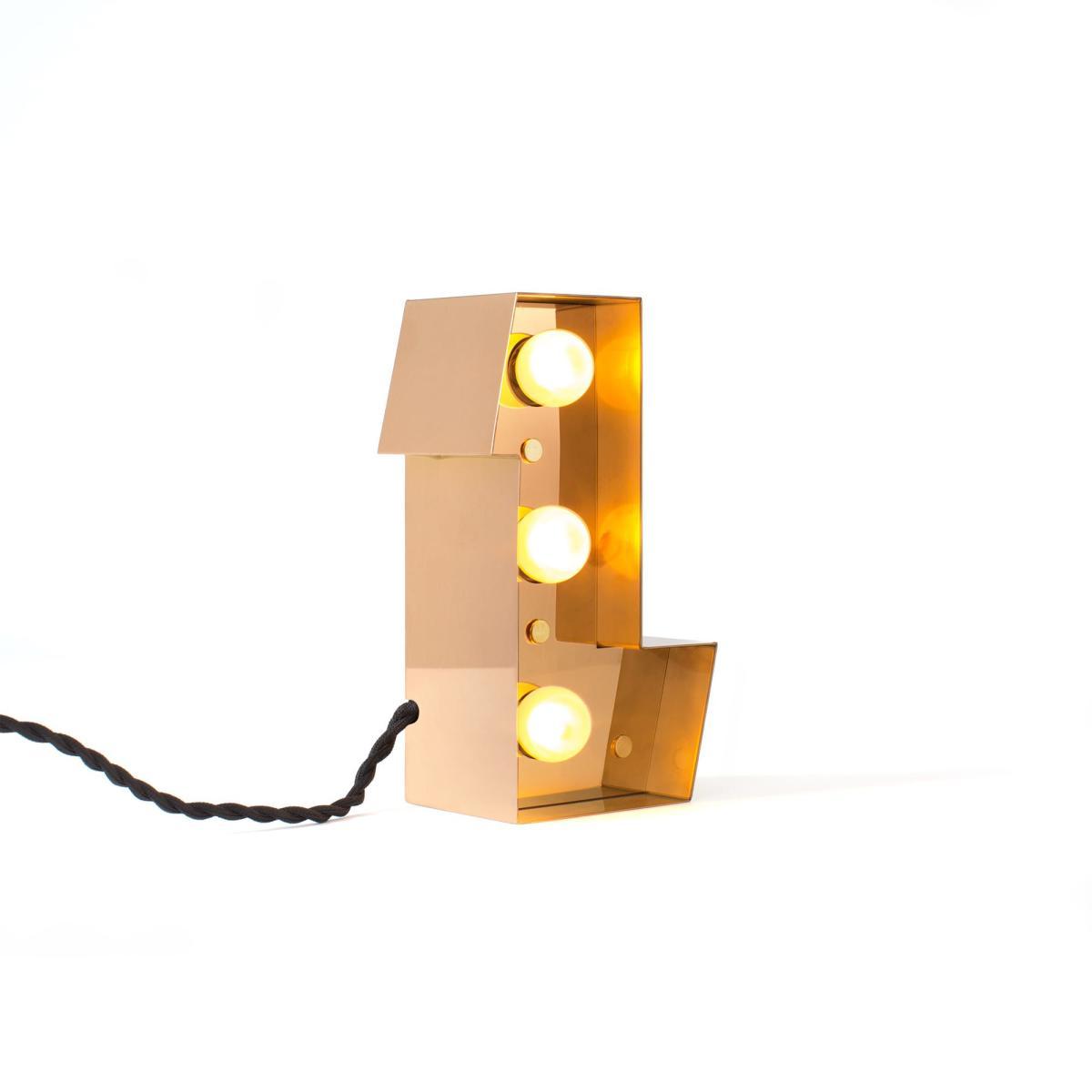 Caractère Table lamp - / Wall light - Letter L - H 20 cm by Seletti Gold – image 3