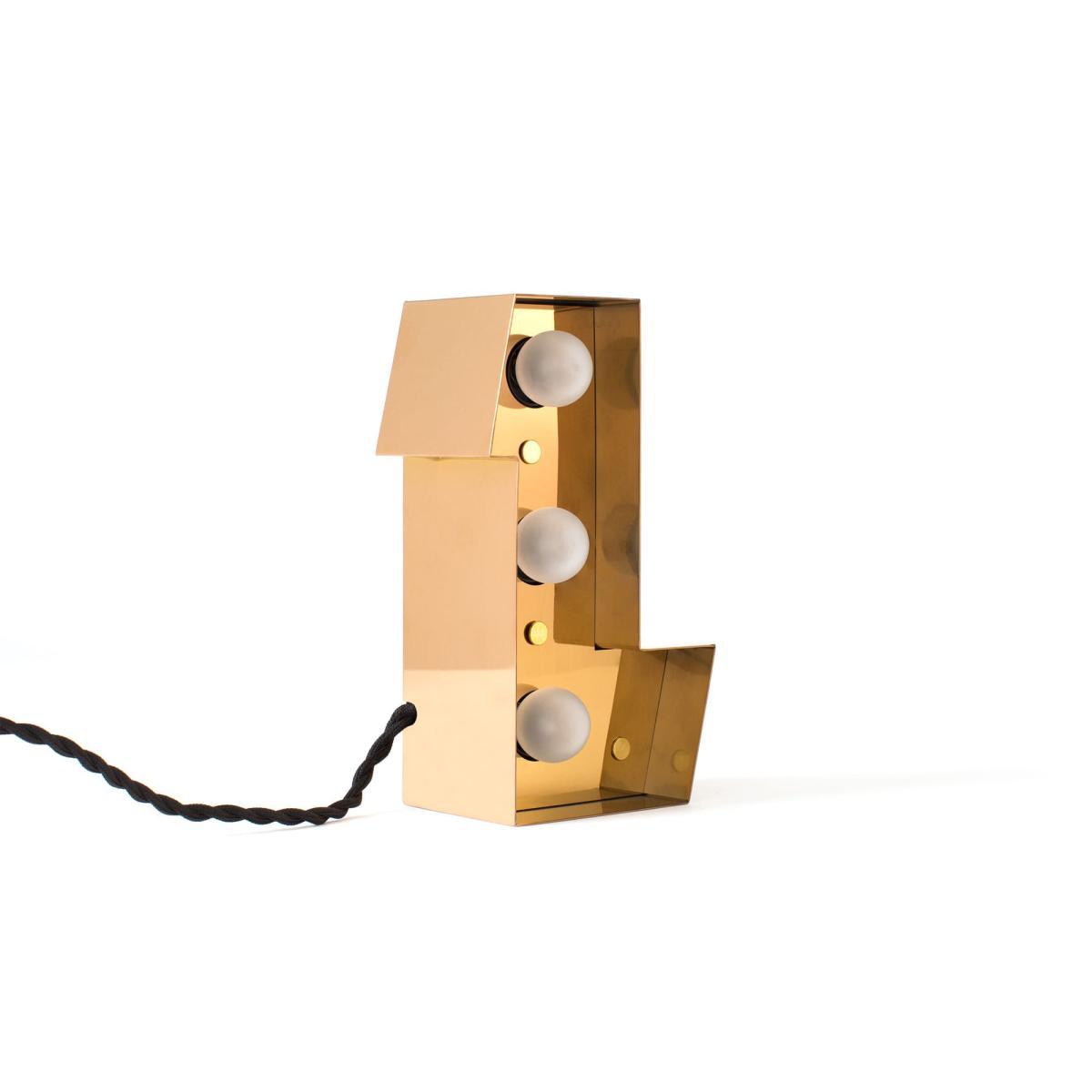 Caractère Table lamp - / Wall light - Letter L - H 20 cm by Seletti Gold – image 4