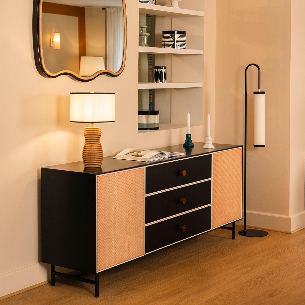 Méli Table lamp - / Ø 23 x H 46.5 cm - Oak & fabric by Maison Sarah Lavoine Natural wood – image 3