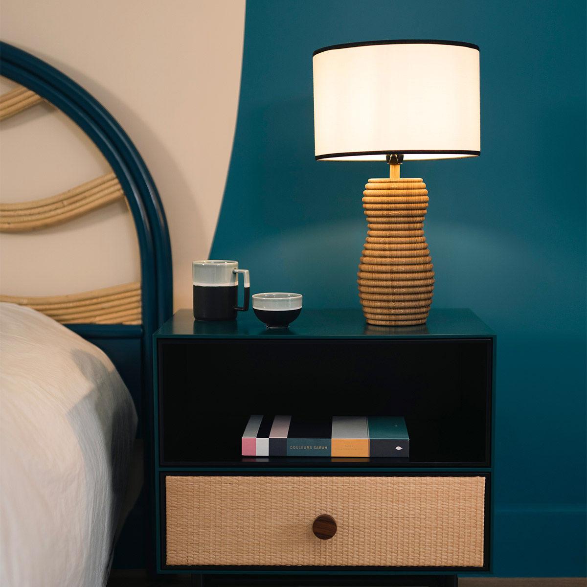 Méli Table lamp - / Ø 23 x H 46.5 cm - Oak & fabric by Maison Sarah Lavoine Natural wood – image 4