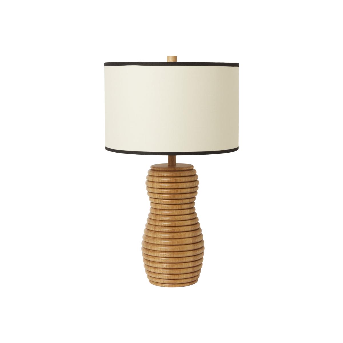 Méli Table lamp - / Ø 23 x H 46.5 cm - Oak & fabric by Maison Sarah Lavoine Natural wood – image 1