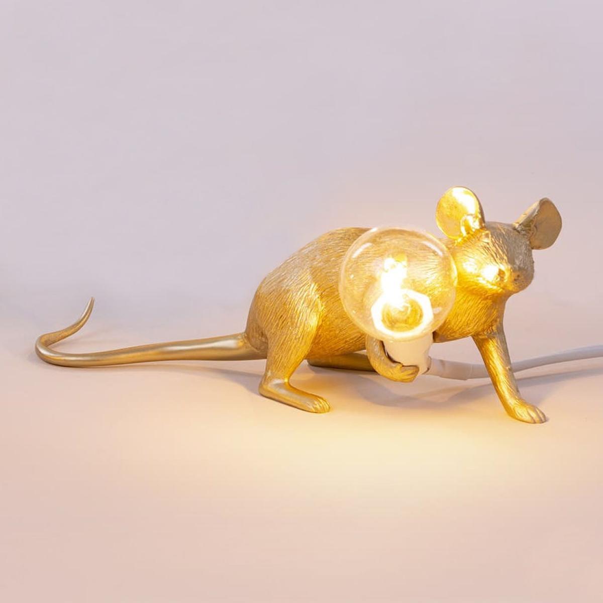 Mouse Lie Down #3 Table lamp - / Reclining mouse by Seletti Gold – image 2
