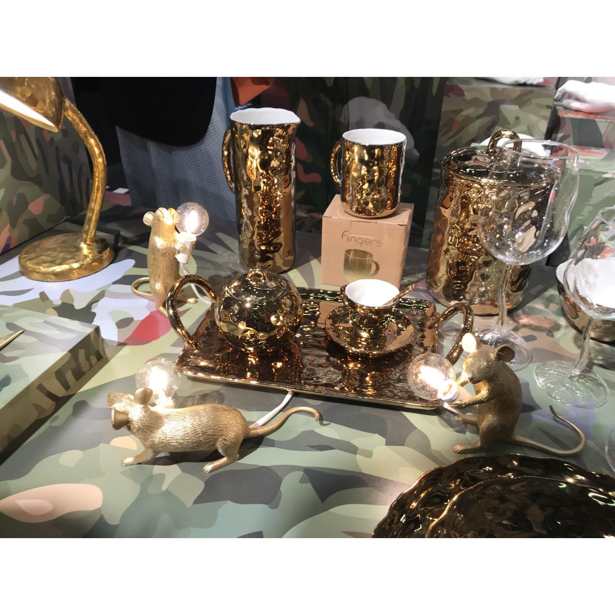 Mouse Lie Down #3 Table lamp - / Reclining mouse by Seletti Gold – image 5