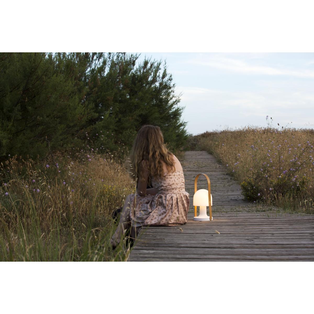 FollowMe Plus Wireless lamp - / LED - H 44 cm by Marset White/Natural wood – image 2