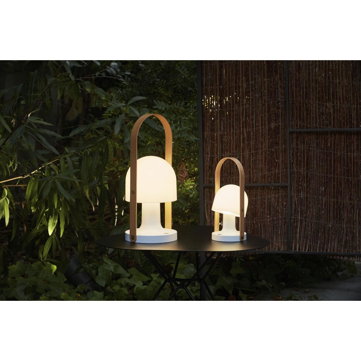 FollowMe Plus Wireless lamp - / LED - H 44 cm by Marset White/Natural wood – image 3