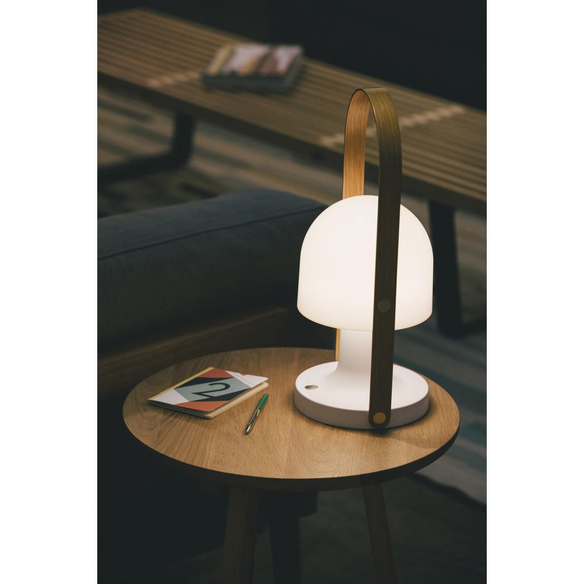 FollowMe Plus Wireless lamp - / LED - H 44 cm by Marset White/Natural wood – image 4