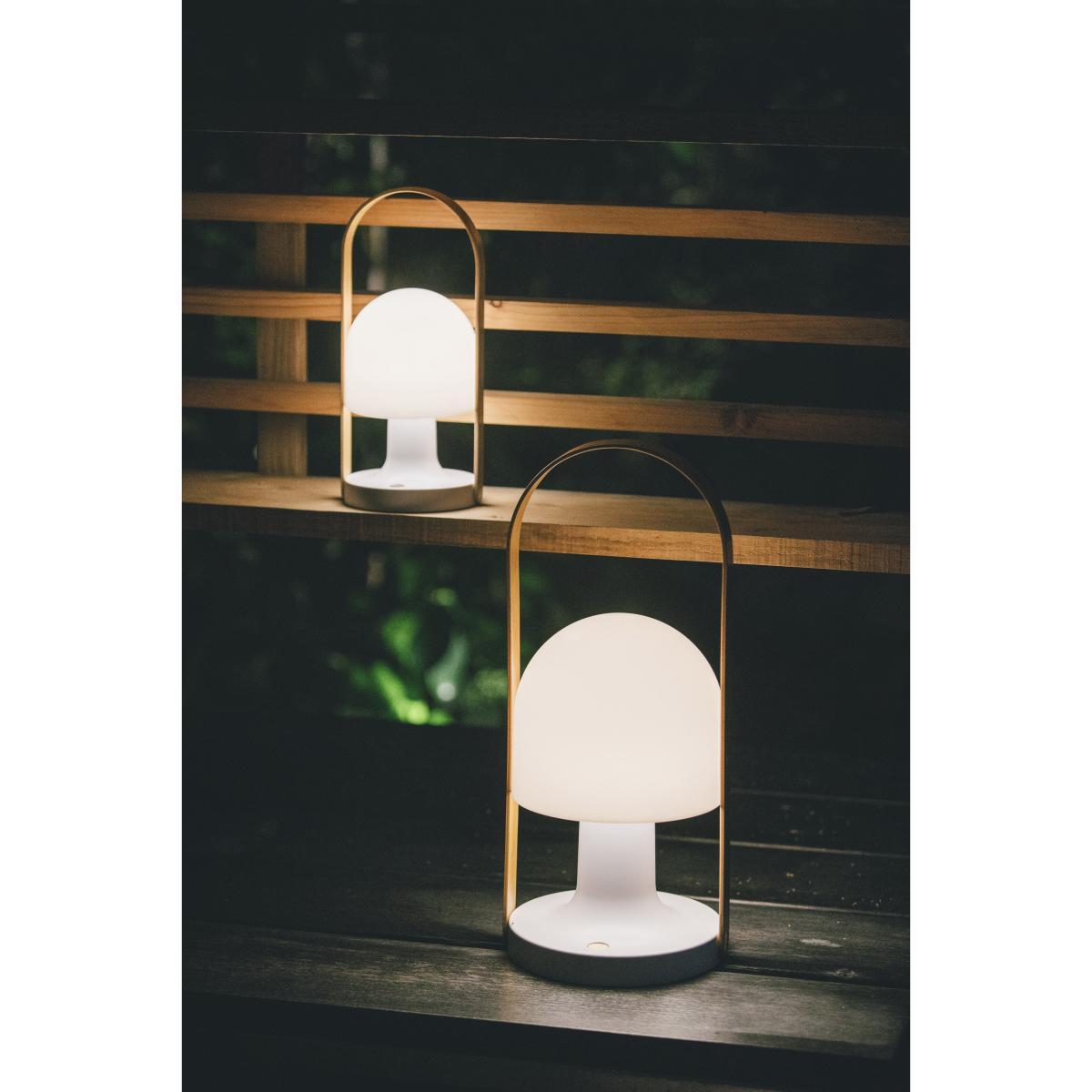 FollowMe Plus Wireless lamp - / LED - H 44 cm by Marset White/Natural wood – image 7