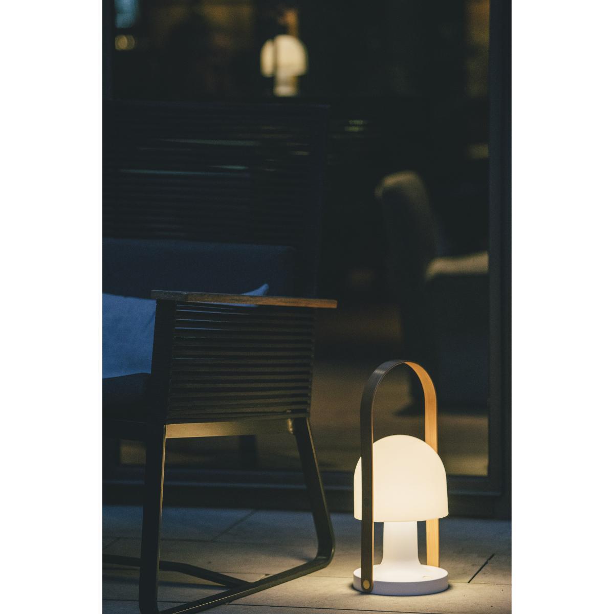 FollowMe Plus Wireless lamp - / LED - H 44 cm by Marset White/Natural wood – image 8