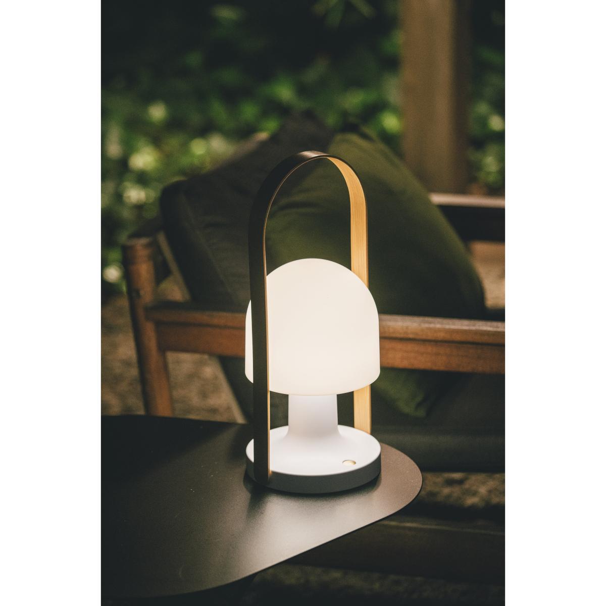 FollowMe Plus Wireless lamp - / LED - H 44 cm by Marset White/Natural wood – image 9