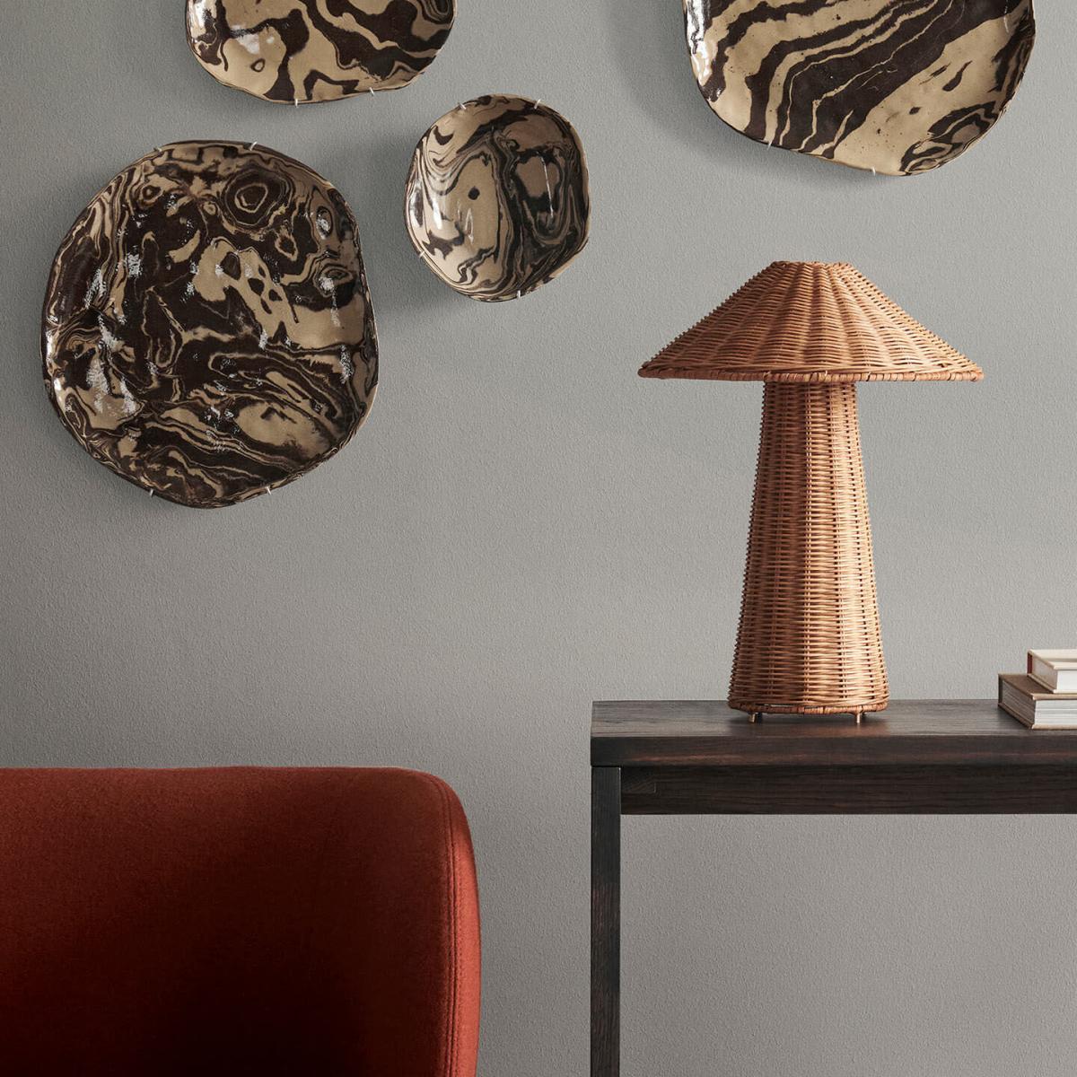 Table lamp Dou cane & fibres / Hand-braided rattan - Ø 30.4 x H 40 cm - Ferm Living – image 2