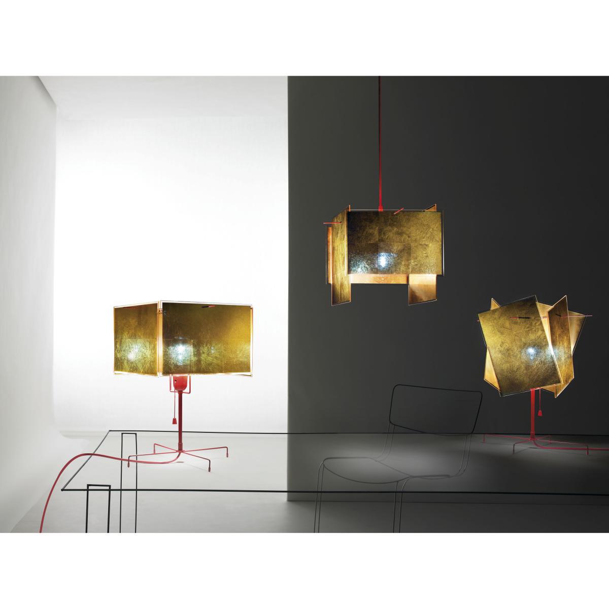 24 Karat Blau T Table lamp by Ingo Maurer Red/Gold – image 2