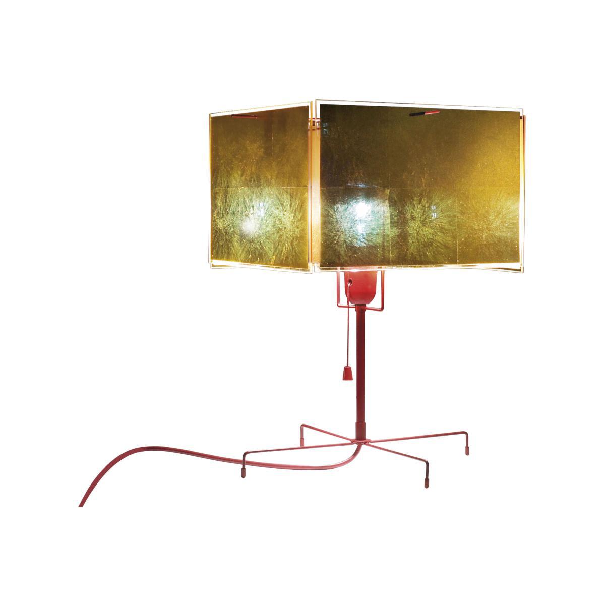 24 Karat Blau T Table lamp by Ingo Maurer Red/Gold – image 1