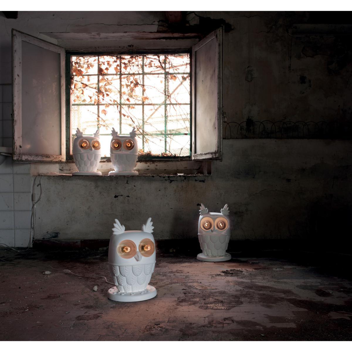 Ti-vedo Table lamp - Ceramic owl - H 41 cm by Karman White – image 2