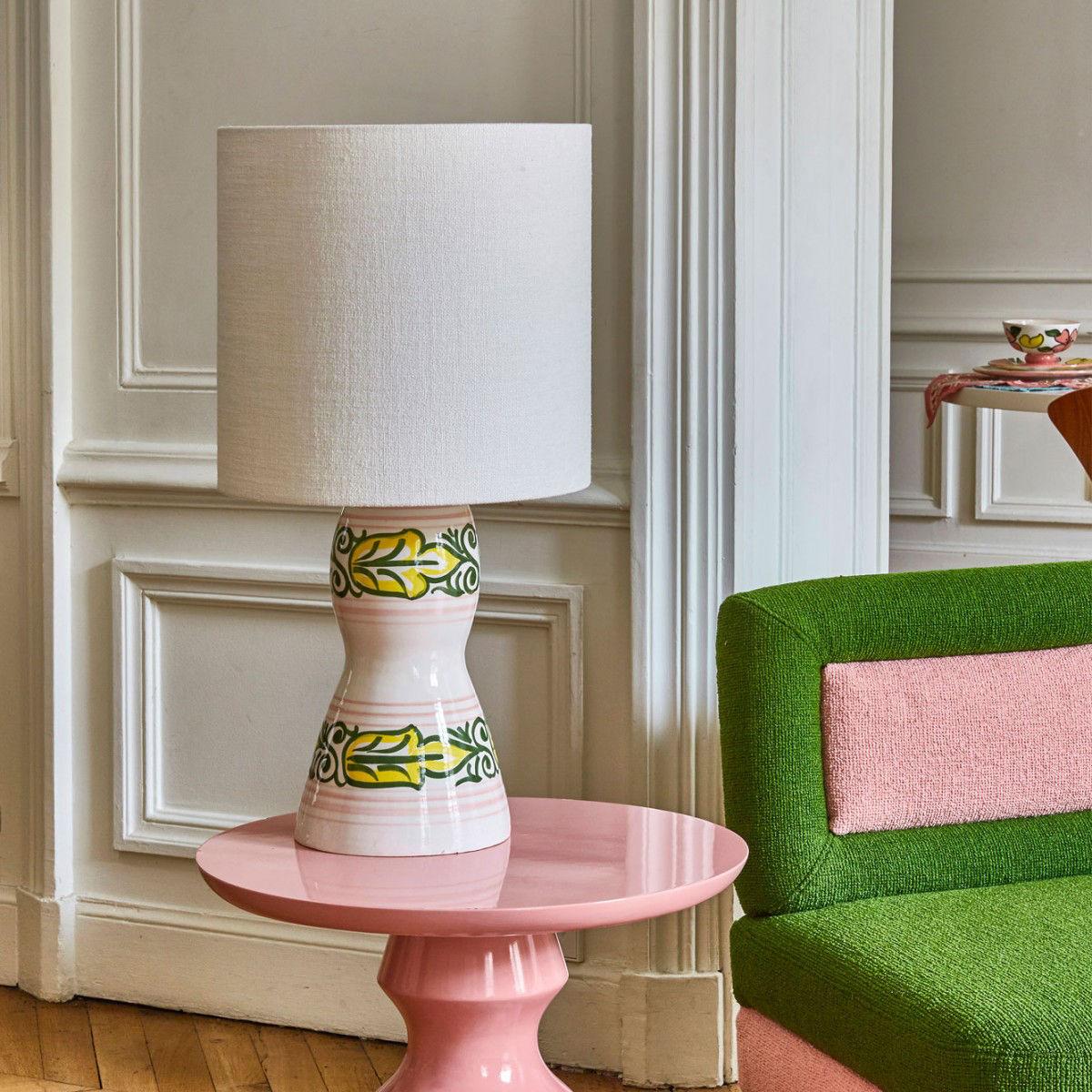 Table lamp Aliya textile ceramic / Ø 35 x H 80 cm - Ceramic & fabric - POPUS EDITIONS – image 2