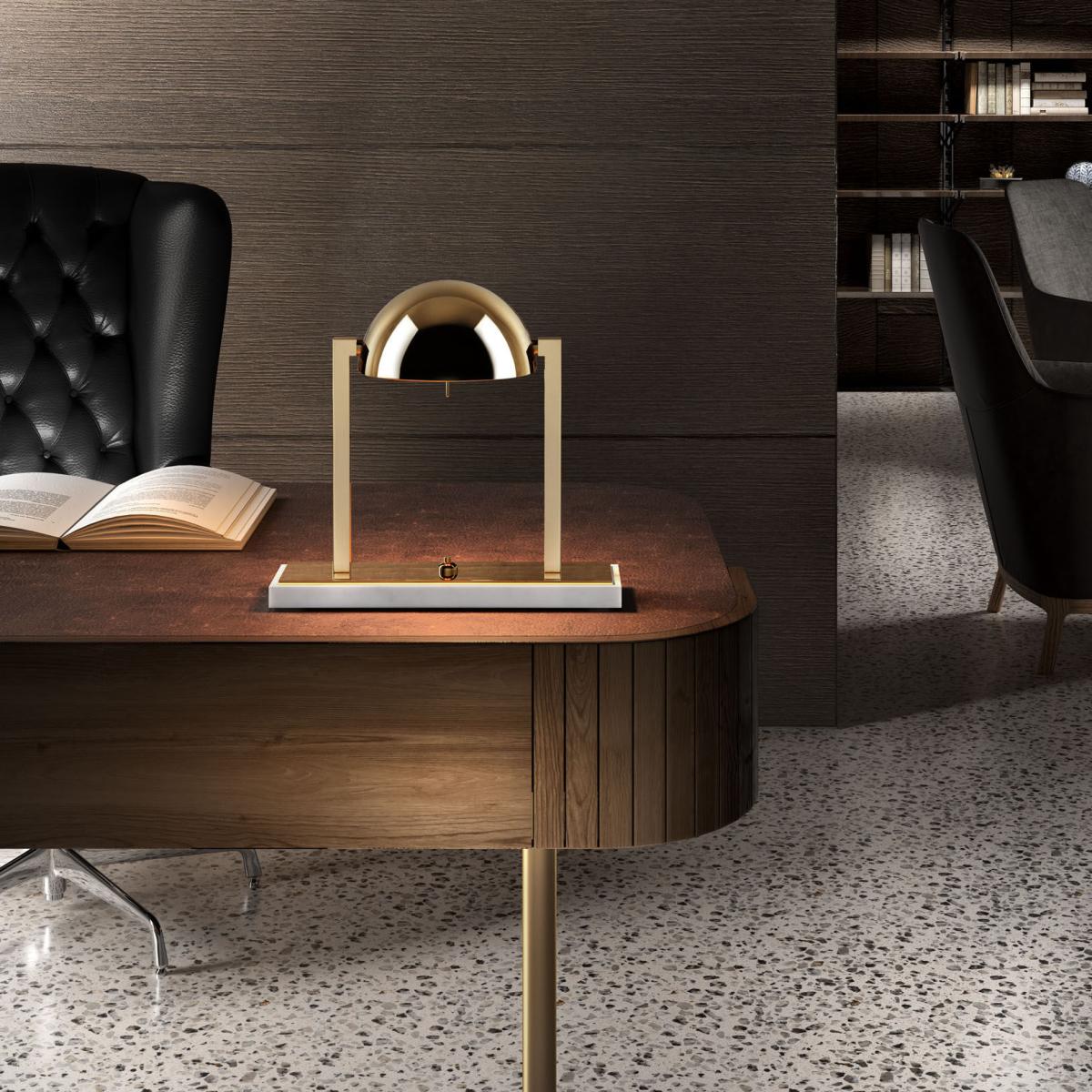 Diane Table lamp metal gold / Jacques Adnet, 1932 - Limited edition - Lumen Center Italia – image 2