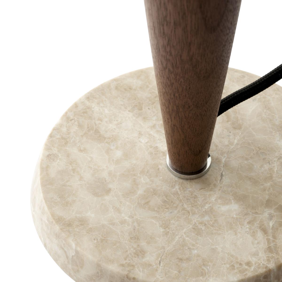 Table lamp Herman SHY3 glass wood stone / Ø 25 x H 36 cm - Walnut, marble & glass - &tradition – image 2