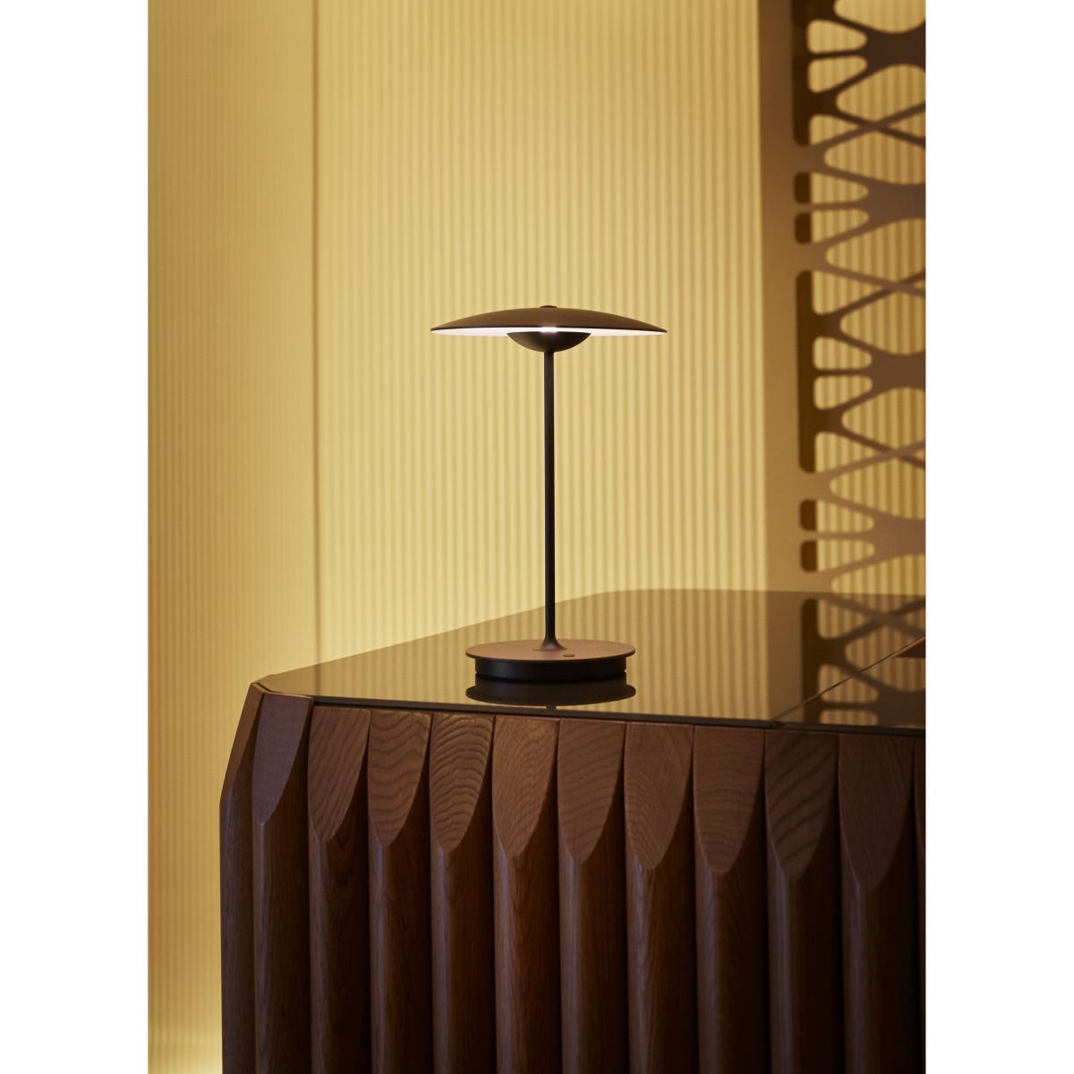 Ginger Wireless lamp - Wireless - H 30 cm by Marset Black/Natural wood – image 2