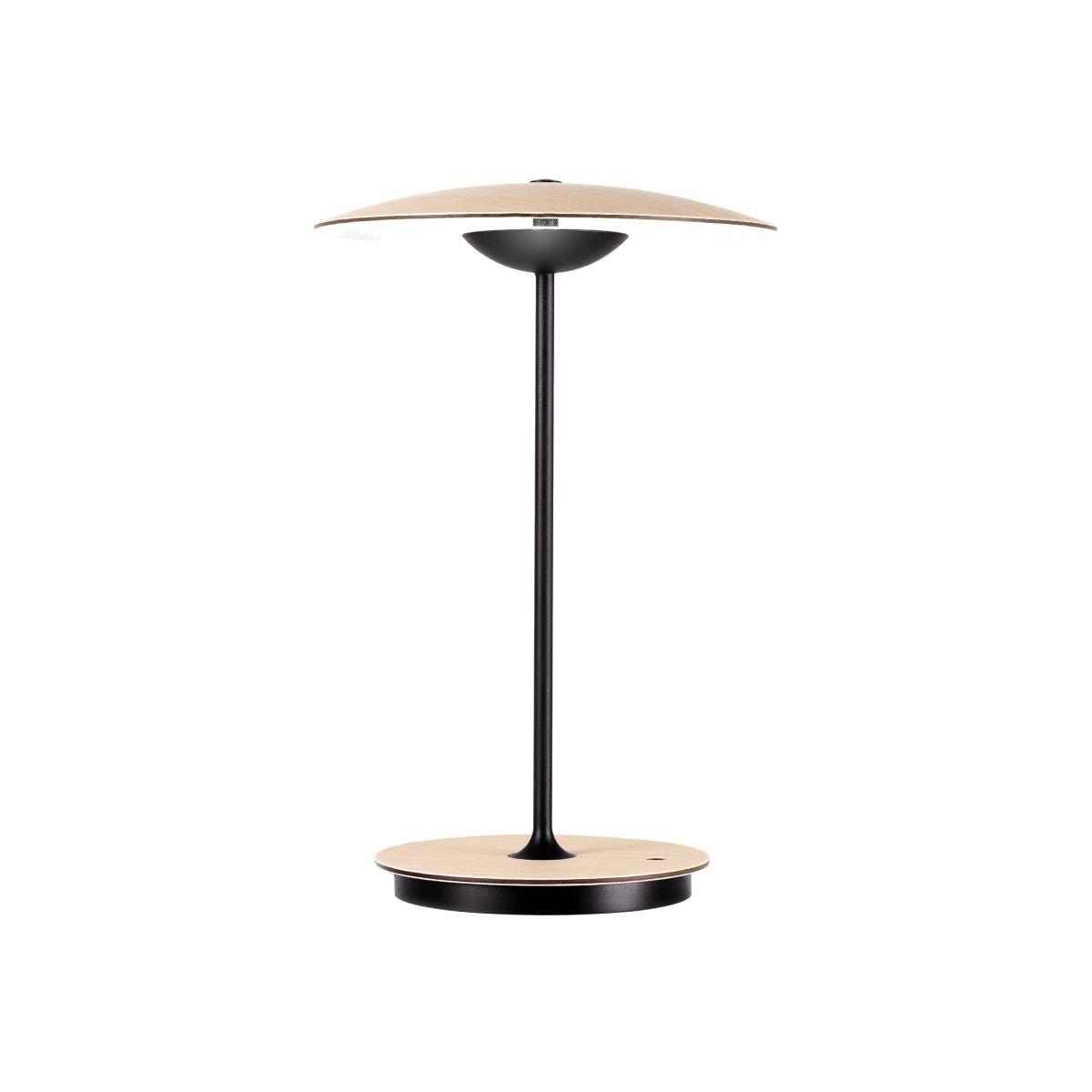 Ginger Wireless lamp - Wireless - H 30 cm by Marset Black/Natural wood – image 1