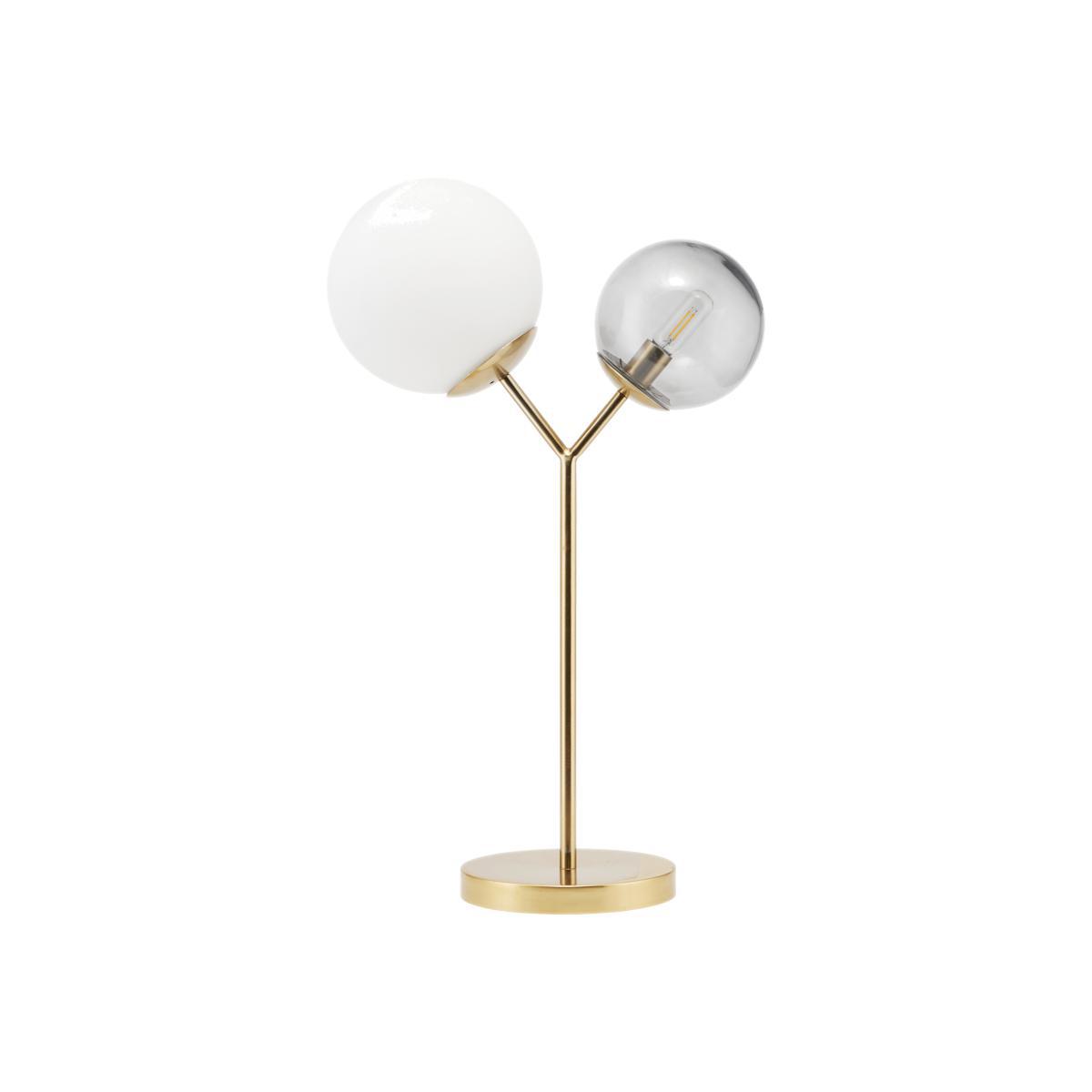 Twice Table lamp - / Metal & glass - H 42 cm by House Doctor White/Grey/Gold/Metal – image 1