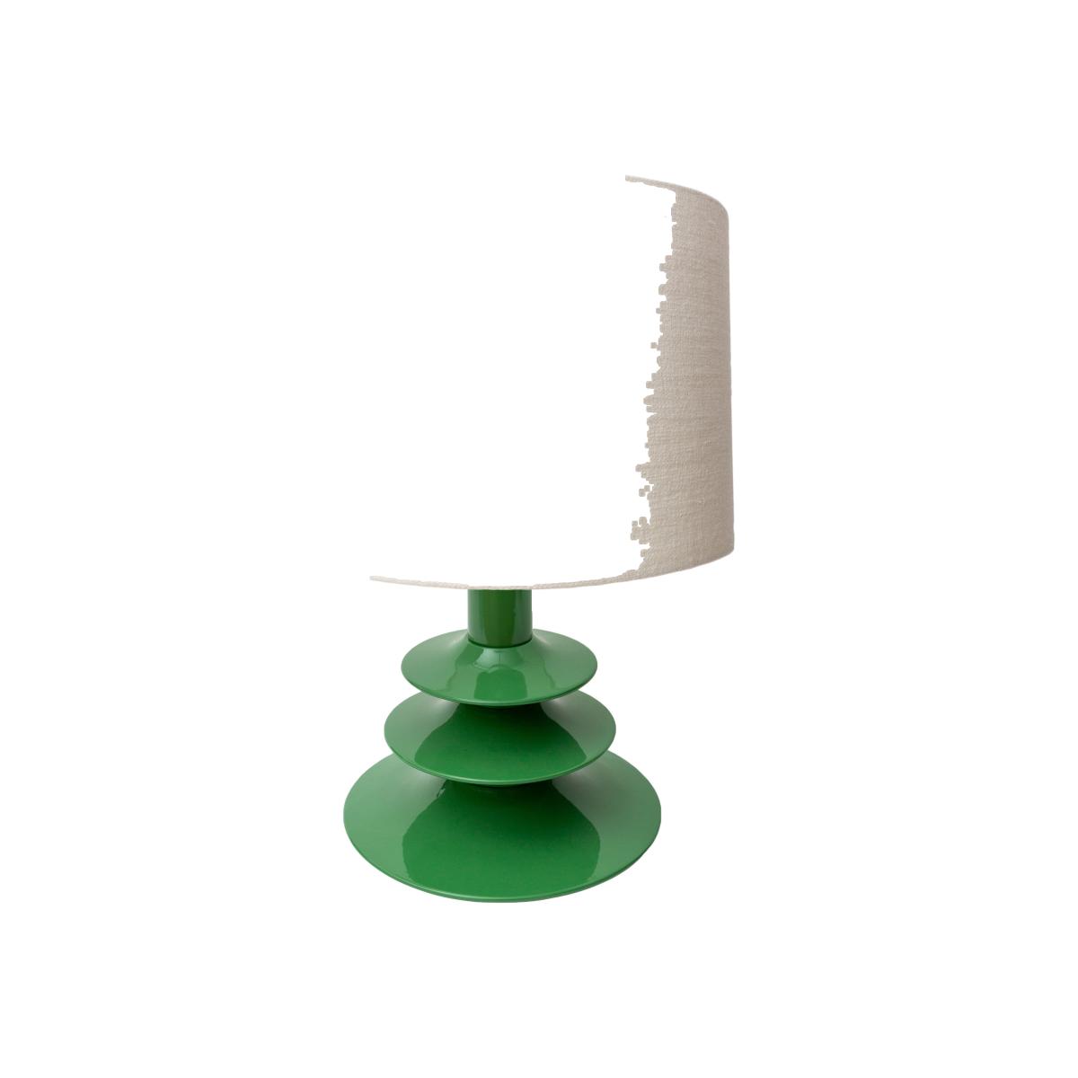 Pimilco Table lamp textile wood green / Ø 32 x H 50 cm - Wood & fabric - POPUS EDITIONS – image 1