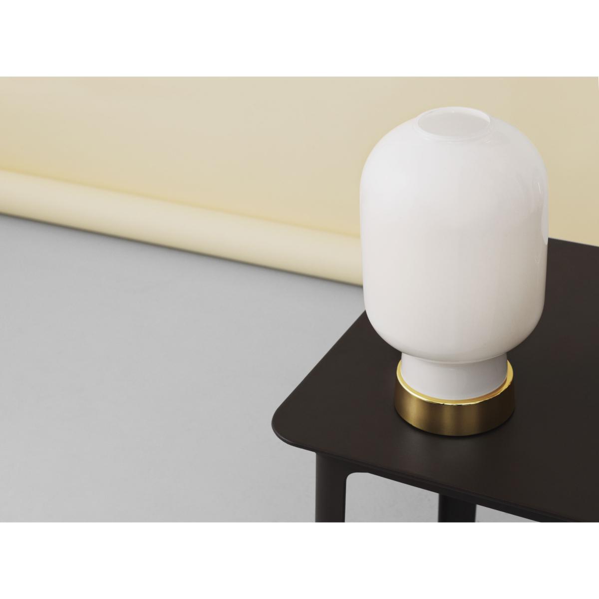 Amp Table lamp - / Glass & brass by Normann Copenhagen White/Gold – image 2