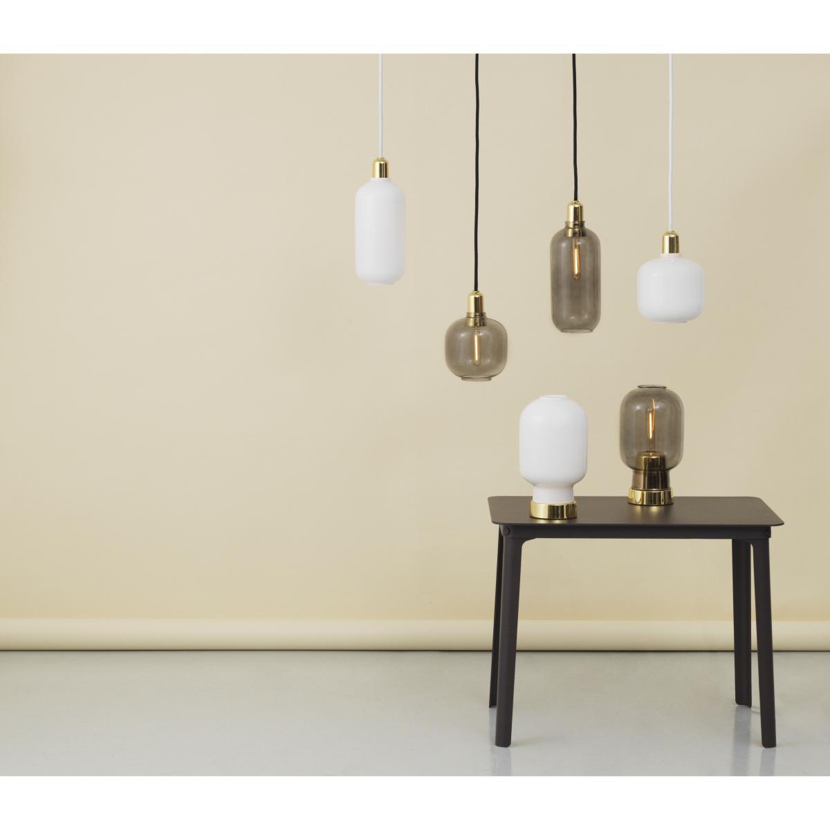 Amp Table lamp - / Glass & brass by Normann Copenhagen White/Gold – image 4