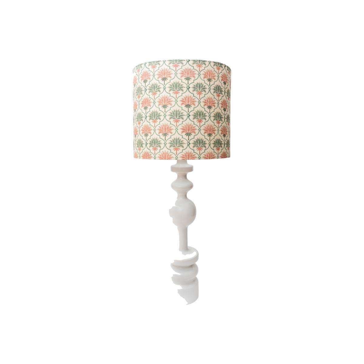 Pamela Table lamp textile wood white / Ø 35 x H 87 cm - Wood & fabric - POPUS EDITIONS – image 1