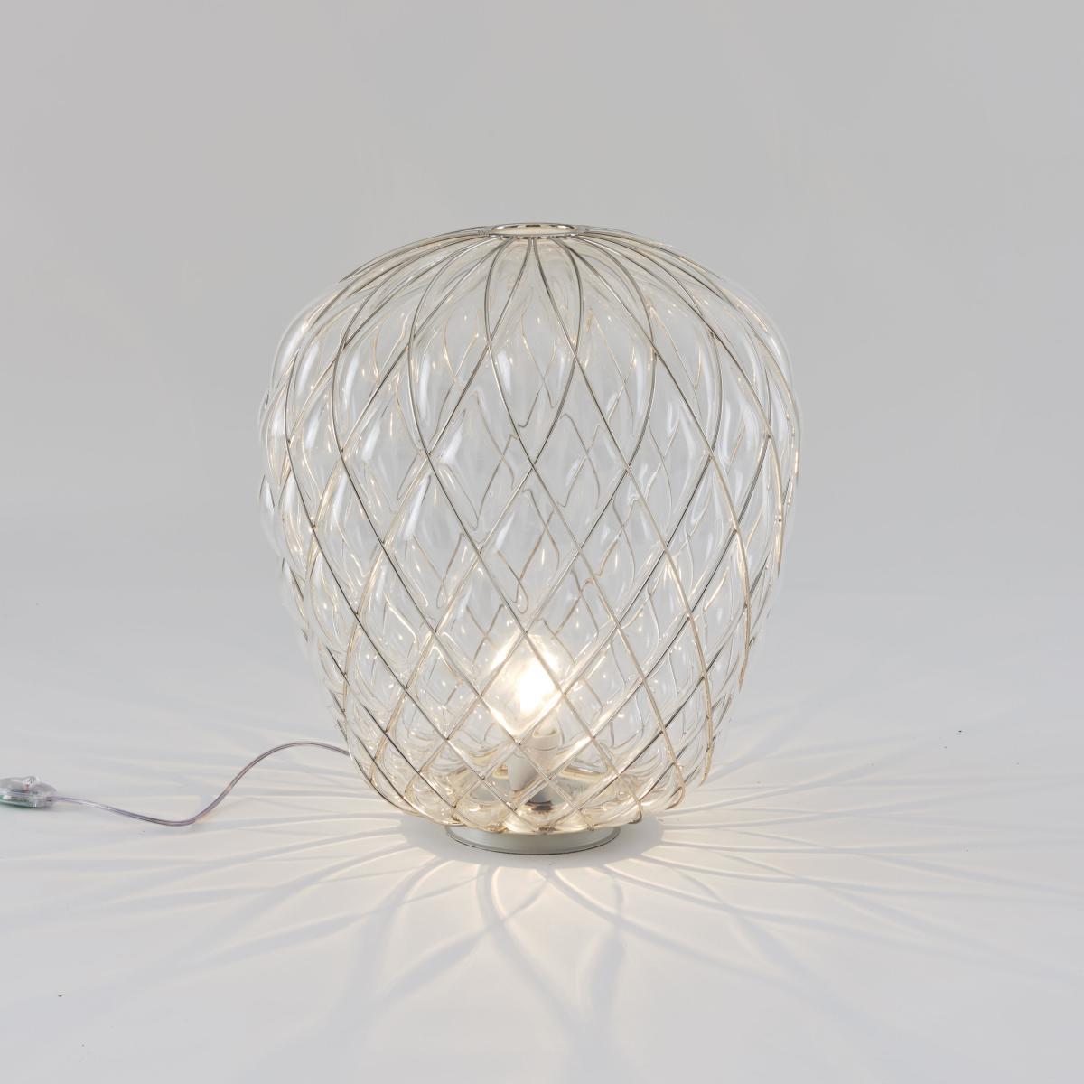 Pinecone Table lamp - H 52 cm - Glass & metal mesh by Fontana Arte Transparent – image 2