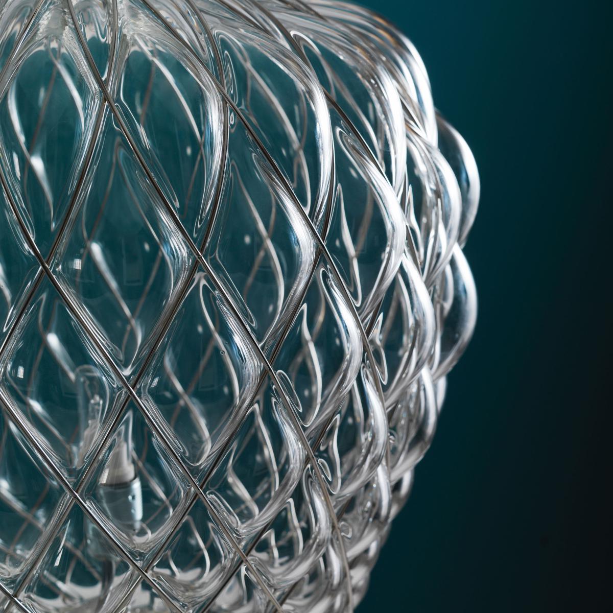 Pinecone Table lamp - H 52 cm - Glass & metal mesh by Fontana Arte Transparent – image 3