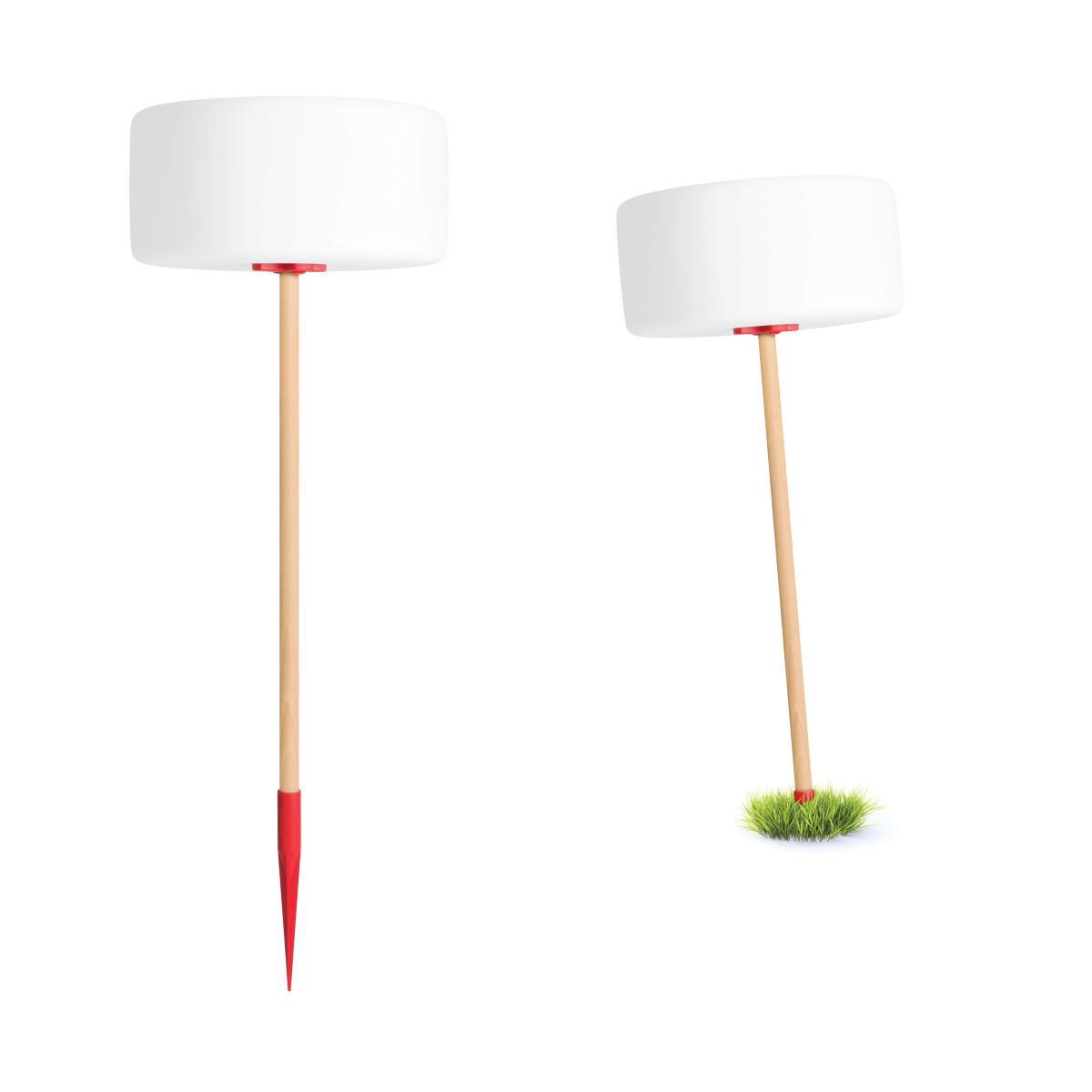 Thierry Le swinger LED Wireless lamp - / Included: hanging cable + wooden planter base by Fatboy White/Grey – image 4