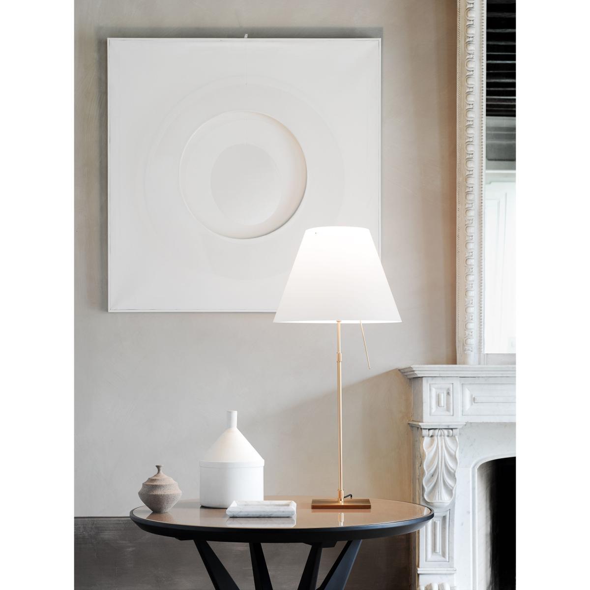 Costanza Table lamp - / H 76 to 110 cm by Luceplan White/Gold – image 2