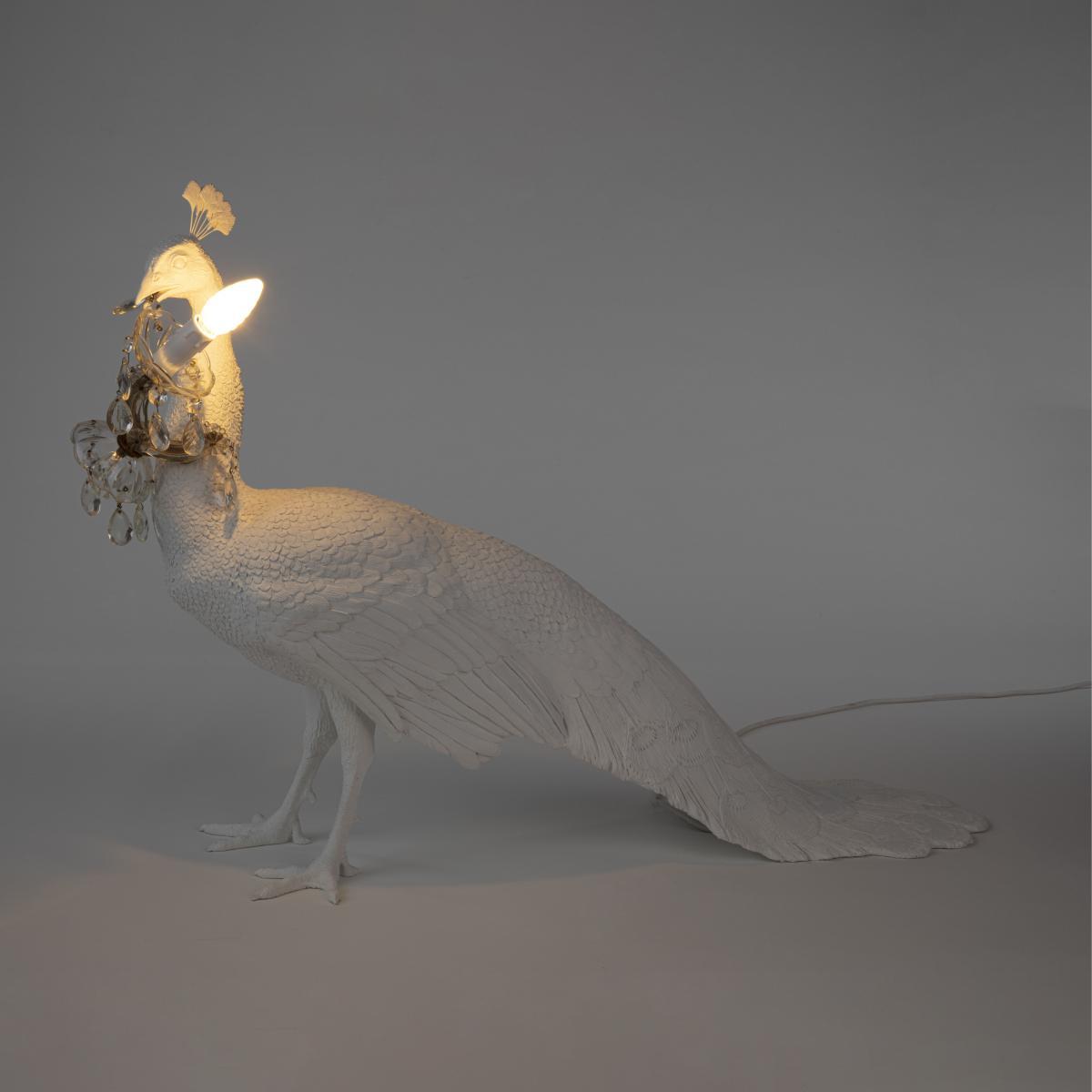 Peacock Lamp - / Resin - Peacock-shaped lamp / L 100 x H 69 cm by Seletti White – image 2