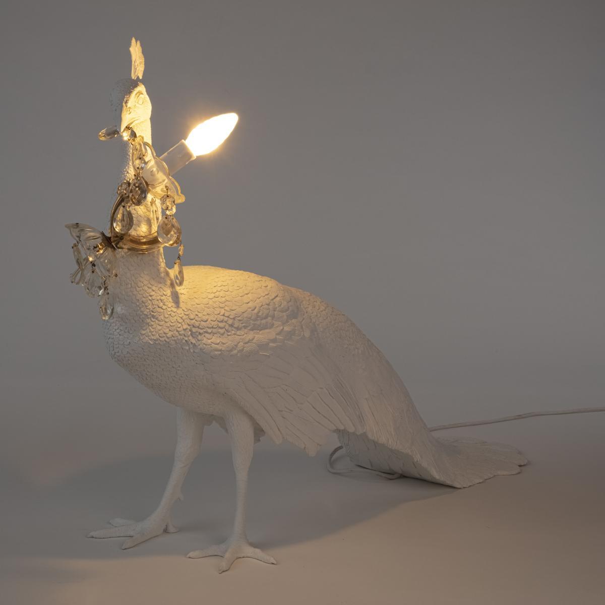 Peacock Lamp - / Resin - Peacock-shaped lamp / L 100 x H 69 cm by Seletti White – image 3