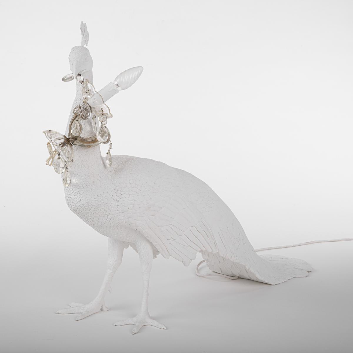 Peacock Lamp - / Resin - Peacock-shaped lamp / L 100 x H 69 cm by Seletti White – image 4