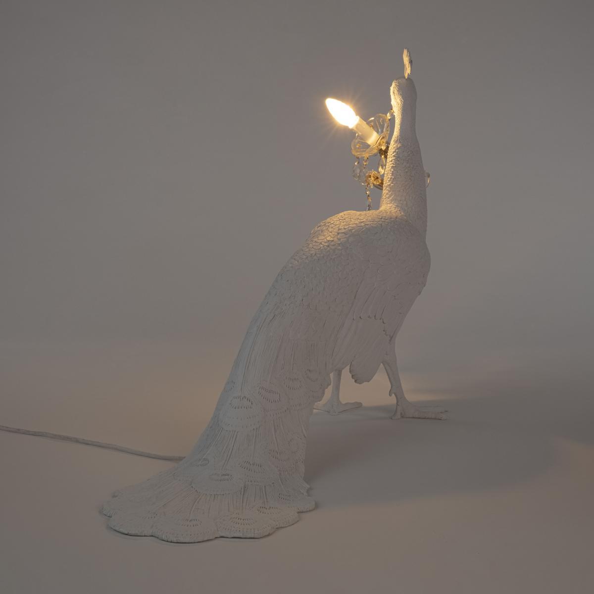 Peacock Lamp - / Resin - Peacock-shaped lamp / L 100 x H 69 cm by Seletti White – image 6
