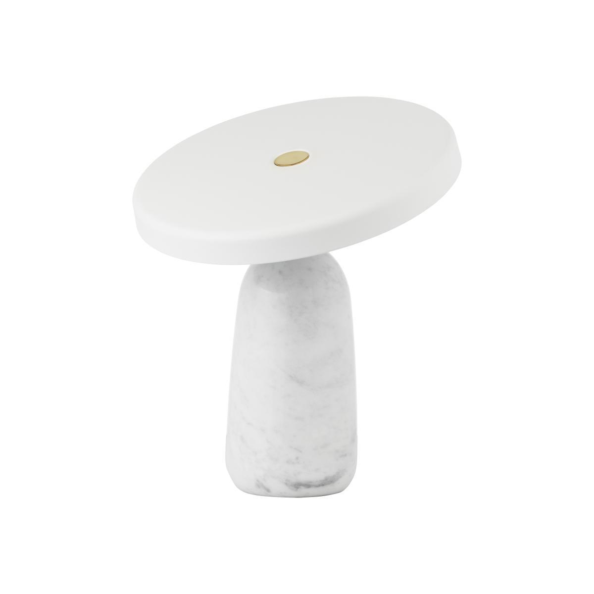 Eddy Table lamp - / With pivot - Marble & stamped steel by Normann Copenhagen White – image 1