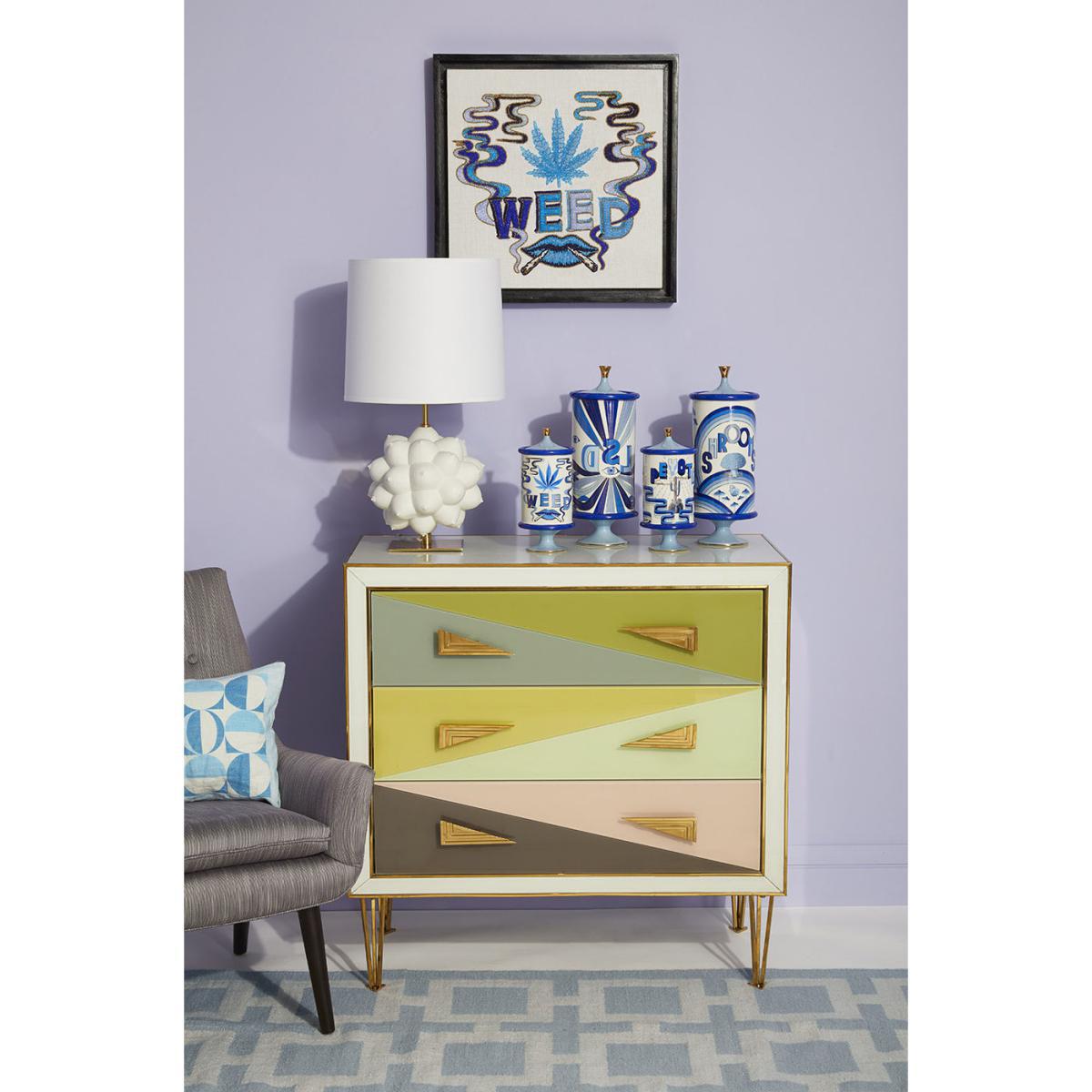 Georgia Table lamp - / Porcelain - Breasts in relief by Jonathan Adler White/Gold – image 3