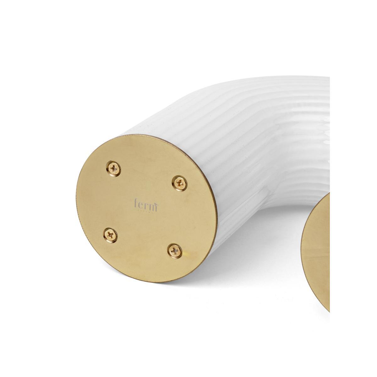 Vuelta LED Table lamp - / Ribbed glass by Ferm Living White – image 2