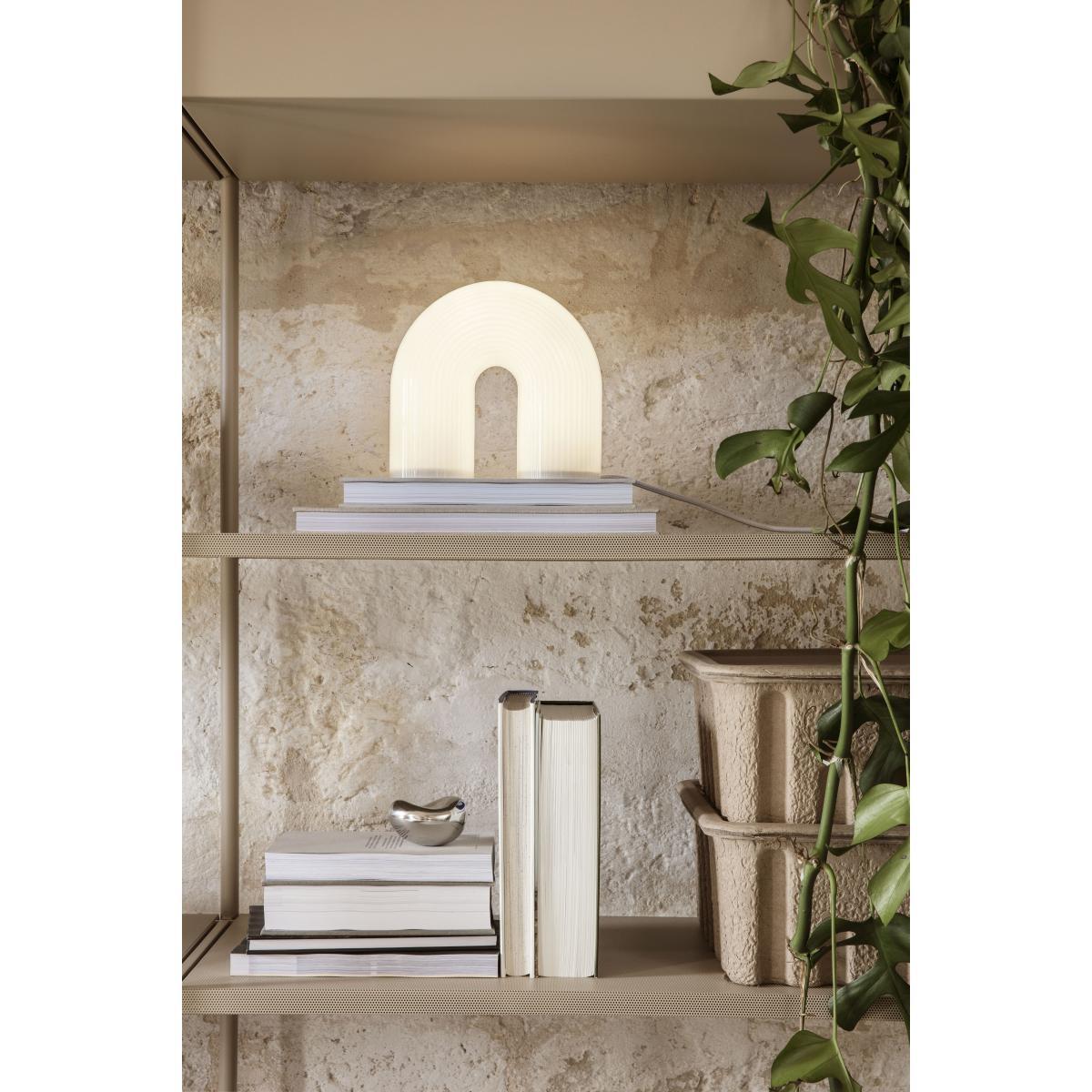 Vuelta LED Table lamp - / Ribbed glass by Ferm Living White – image 4