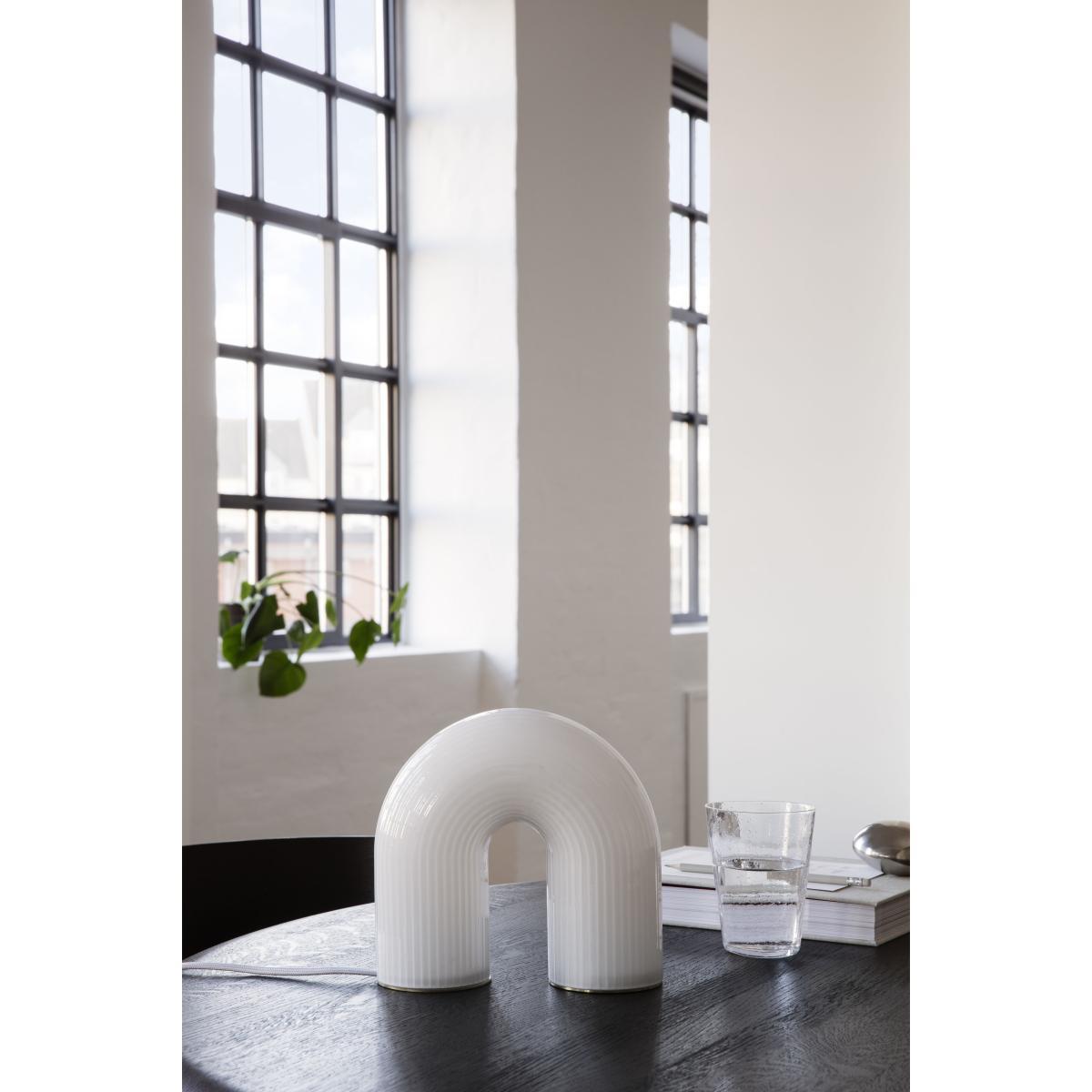 Vuelta LED Table lamp - / Ribbed glass by Ferm Living White – image 5