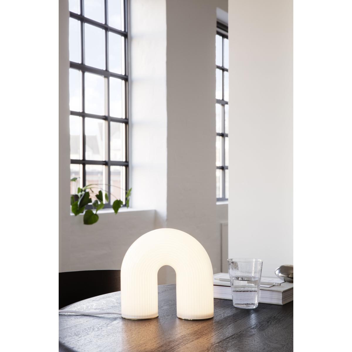 Vuelta LED Table lamp - / Ribbed glass by Ferm Living White – image 6