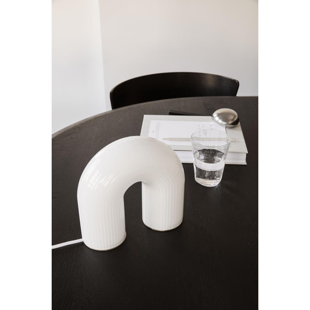 Vuelta LED Table lamp - / Ribbed glass by Ferm Living White – image 7