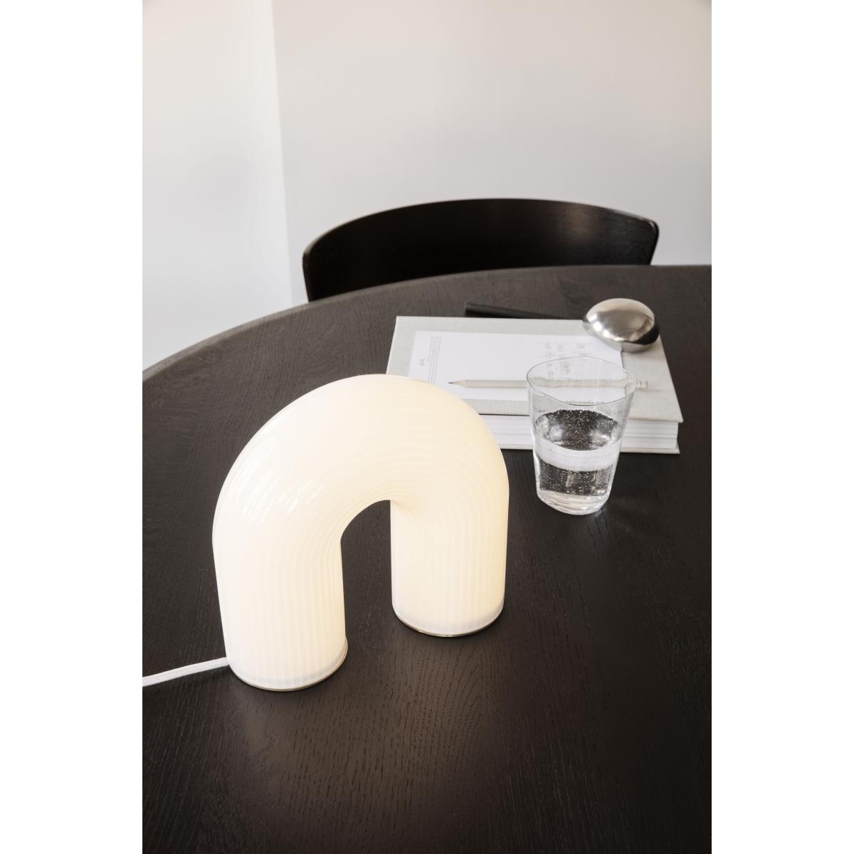 Vuelta LED Table lamp - / Ribbed glass by Ferm Living White – image 8