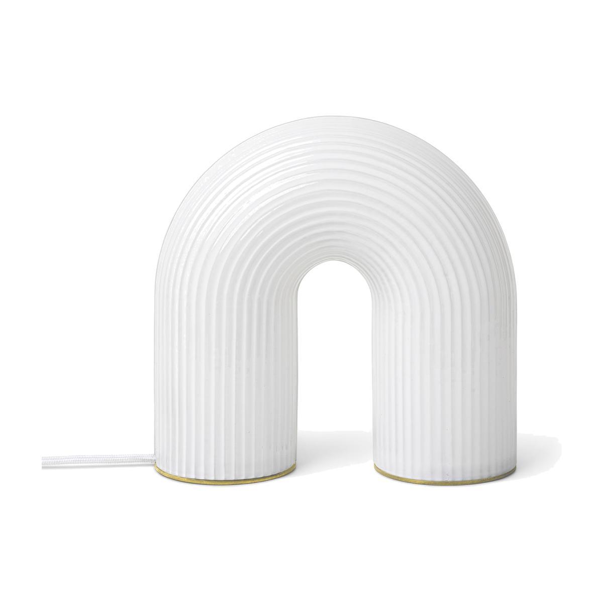 Vuelta LED Table lamp - / Ribbed glass by Ferm Living White – image 1