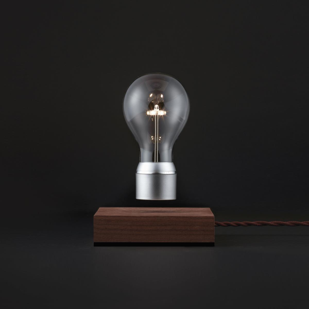 Flyte Manhattan Table lamp - / Levitating bulb by Flyte Silver/Natural wood/Metal – image 2